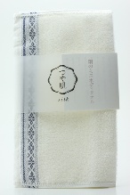 森博多織 絹のボディウォッシュミニタオル(博多つや肌献上ミニタオル)(青)-送料無料