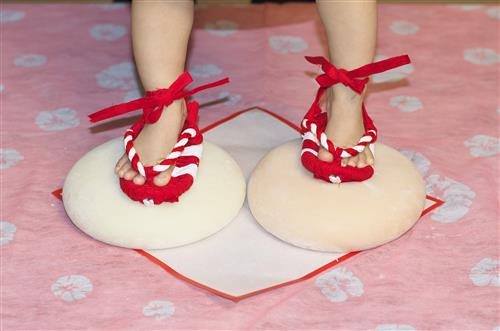 わらじ付 お子様の健やかな成長を祈って ミニ紅白誕生餅 1升 よかもん市場