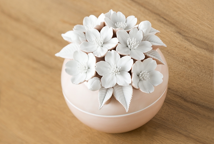 お骨壷 さくら 中 ピンク 磁器彫刻作家 英一郎作品 よかもん市場