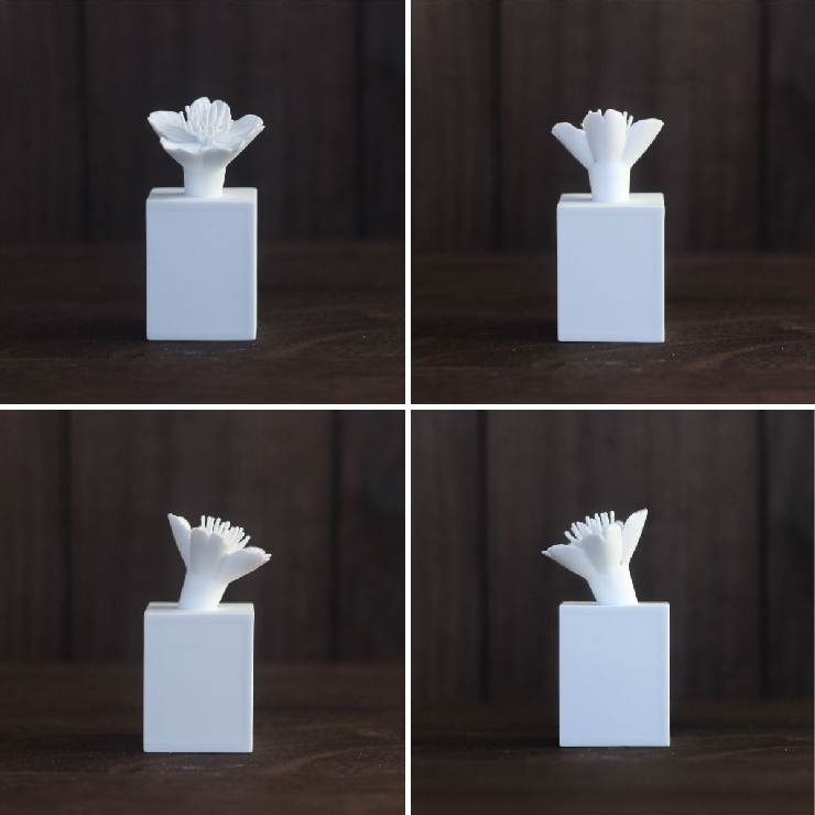 桜一輪・アートオーナメント(白磁)