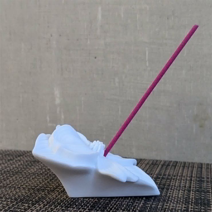 新作★はなみずきのお香立て｜磁器彫刻作家・福重英一郎